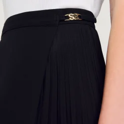 Jupes & Shorts*SANDRO Jupe Plissée à Boucles Gourmettes Noir