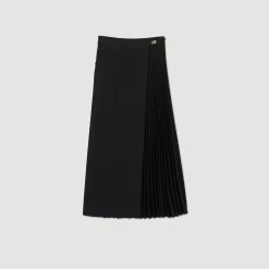 Jupes & Shorts*SANDRO Jupe Plissée à Boucles Gourmettes Noir