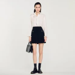 Ensembles|Jupes & Shorts*SANDRO Jupe Plissée En Tweed Noir
