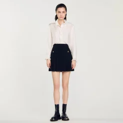 Ensembles|Jupes & Shorts*SANDRO Jupe Plissée En Tweed Noir