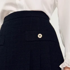 Ensembles|Jupes & Shorts*SANDRO Jupe Plissée En Tweed Noir