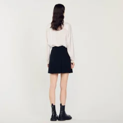 Ensembles|Jupes & Shorts*SANDRO Jupe Plissée En Tweed Noir