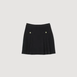 Ensembles|Jupes & Shorts*SANDRO Jupe Plissée En Tweed Noir