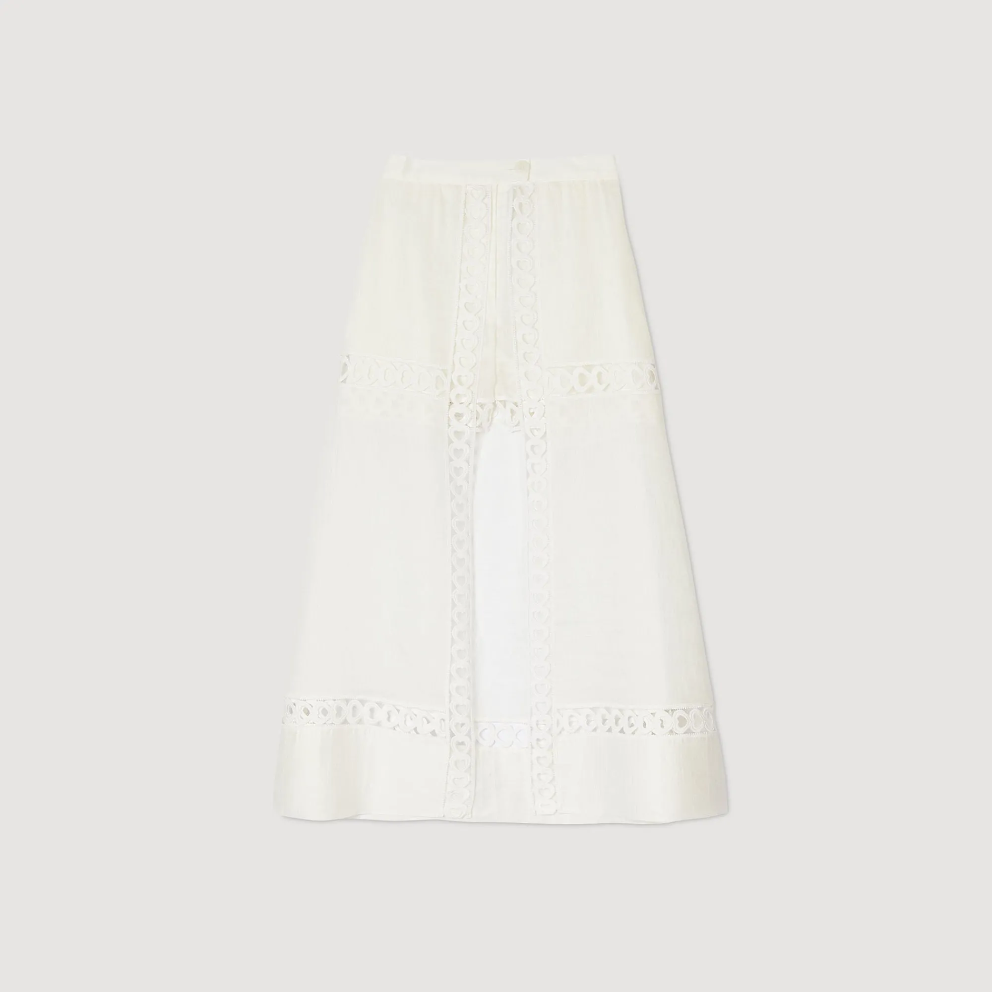 Jupes & Shorts*SANDRO Jupe Short Longue En Lin Mélangé blanc