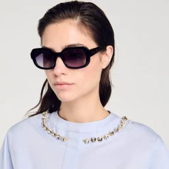 Lunettes De Soleil*SANDRO Lunettes De Soleil Carrées Noir