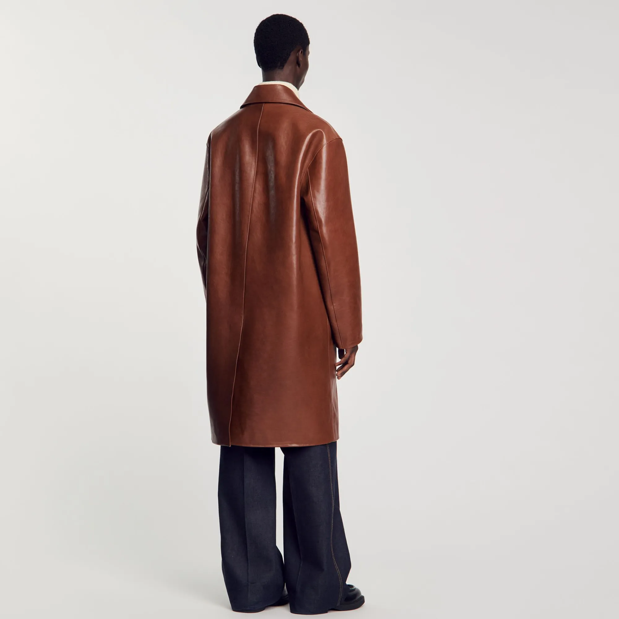 Manteaux & Blousons*SANDRO Mac En Cuir Cognac