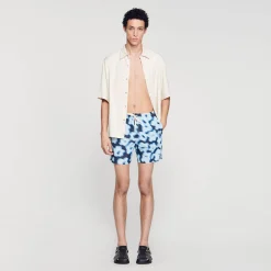 Maillots De Bain|Pantalons & Shorts*SANDRO Maillot De Bain Imprimé Fleurs Bleu