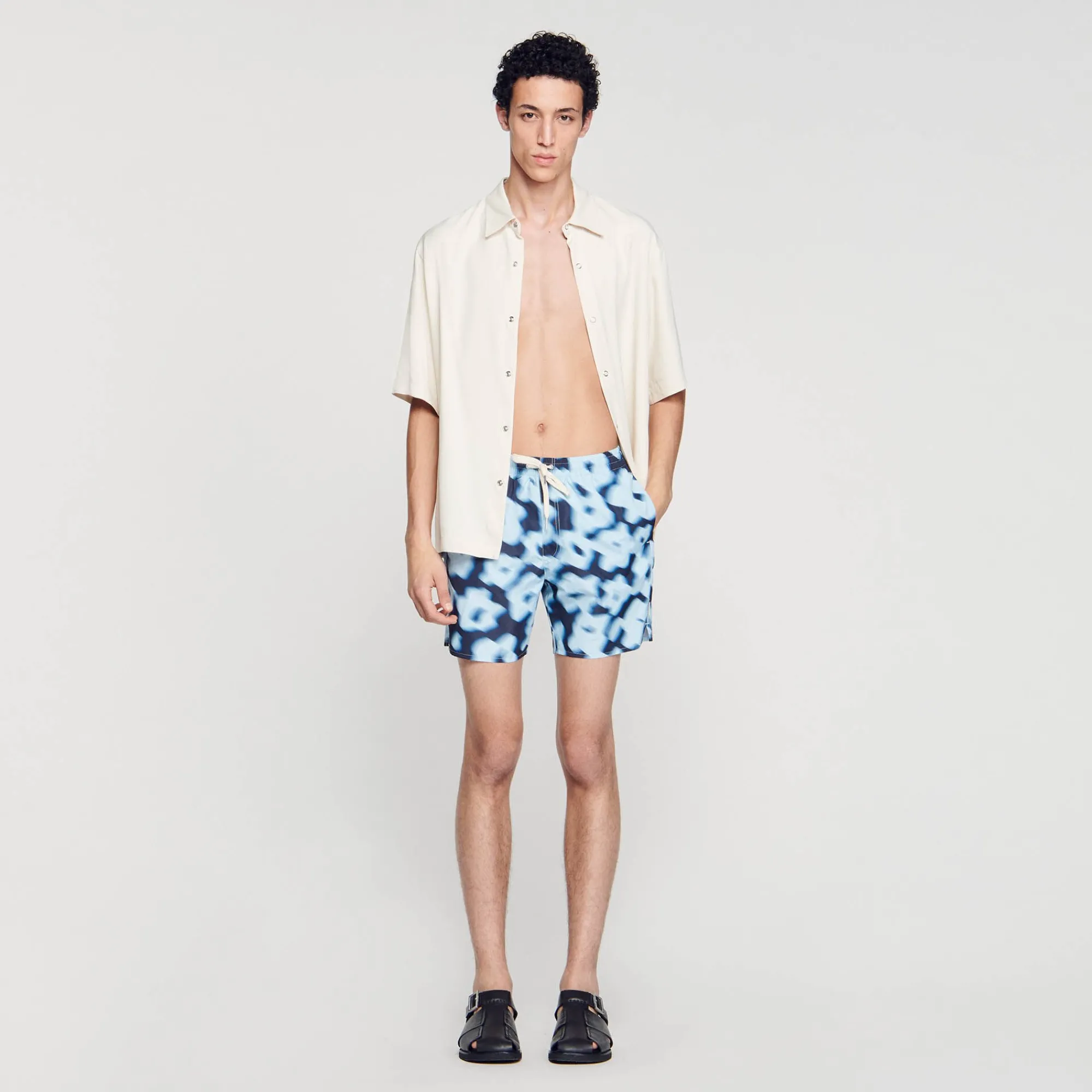 Maillots De Bain|Pantalons & Shorts*SANDRO Maillot De Bain Imprimé Fleurs Bleu