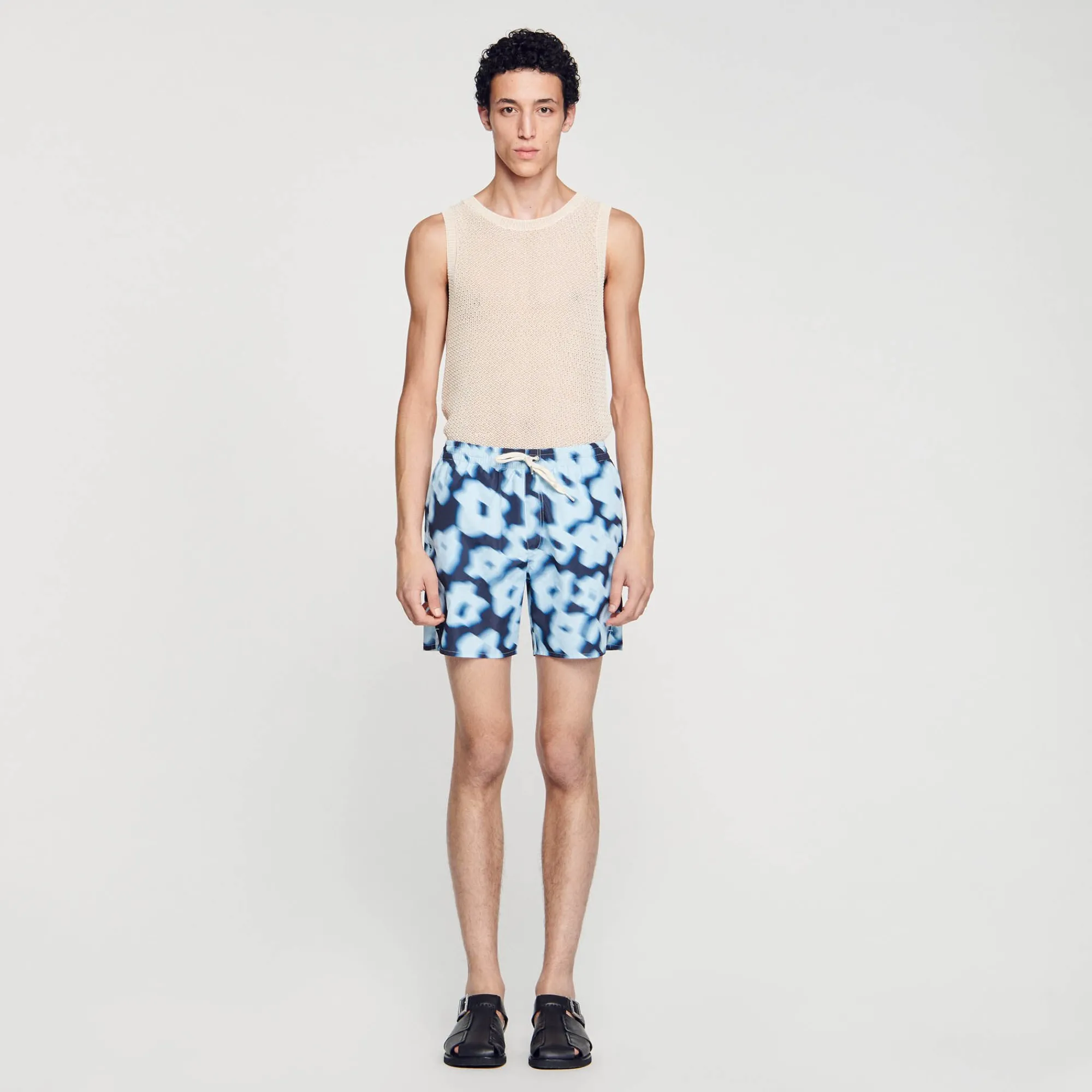 Maillots De Bain|Pantalons & Shorts*SANDRO Maillot De Bain Imprimé Fleurs Bleu