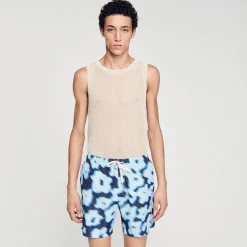 Maillots De Bain|Pantalons & Shorts*SANDRO Maillot De Bain Imprimé Fleurs Bleu
