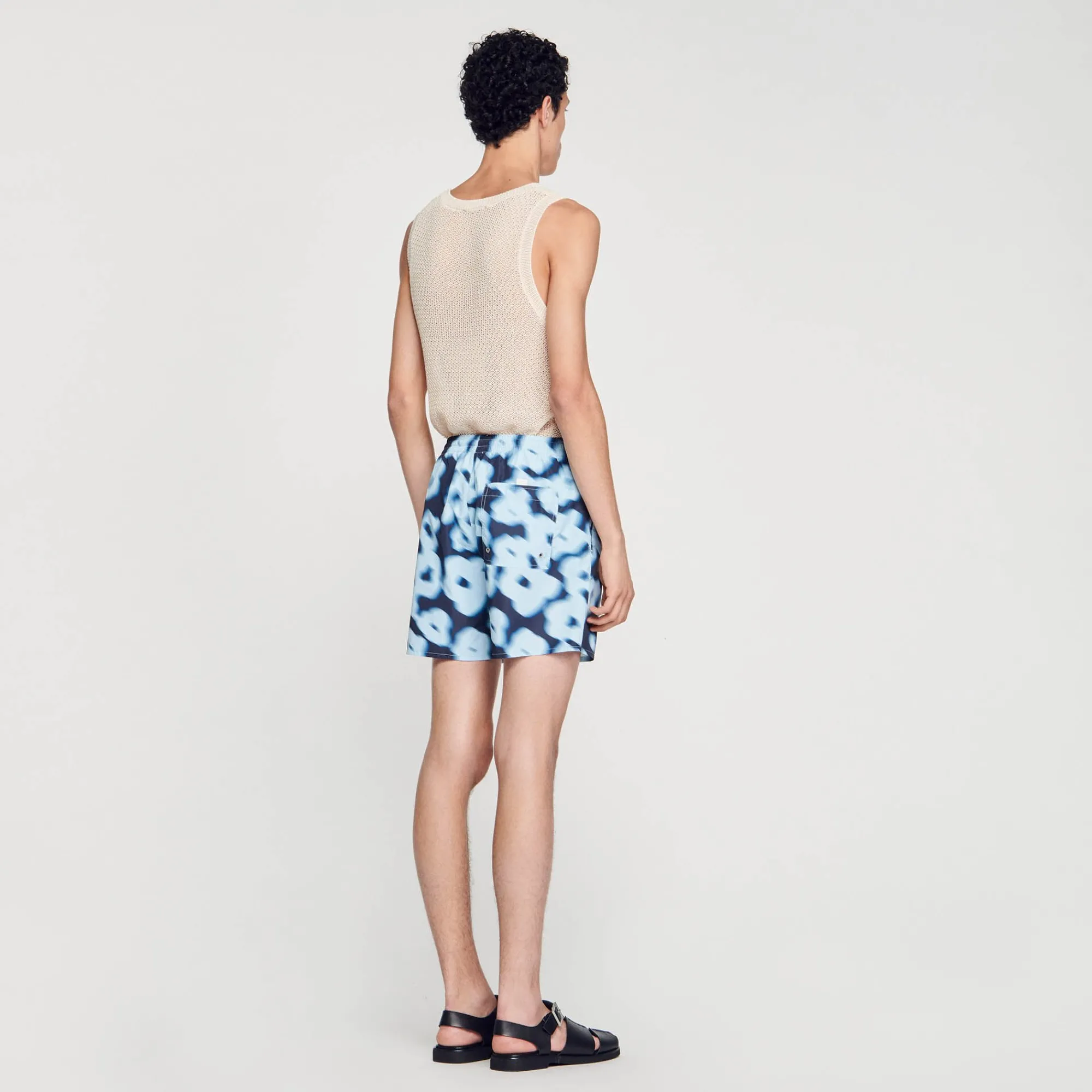 Maillots De Bain|Pantalons & Shorts*SANDRO Maillot De Bain Imprimé Fleurs Bleu