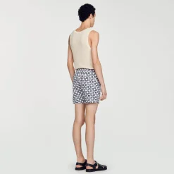 Maillots De Bain|Pantalons & Shorts*SANDRO Maillot De Bain Square Cross Ecru / Marine