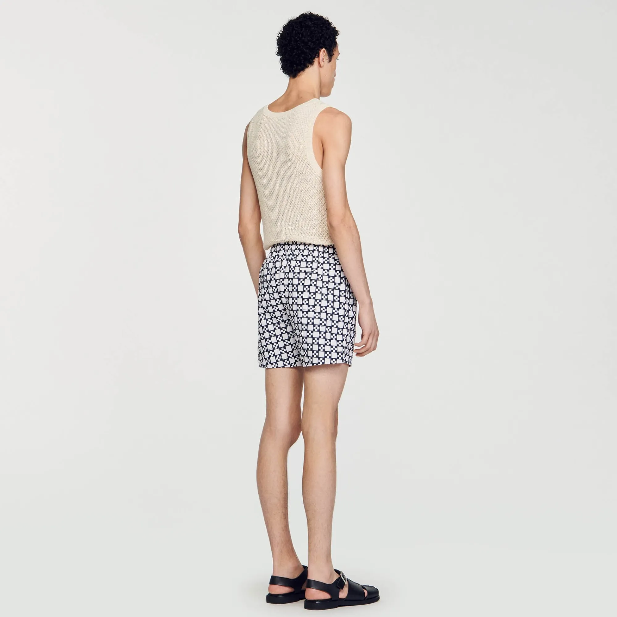 Maillots De Bain|Pantalons & Shorts*SANDRO Maillot De Bain Square Cross Ecru / Marine