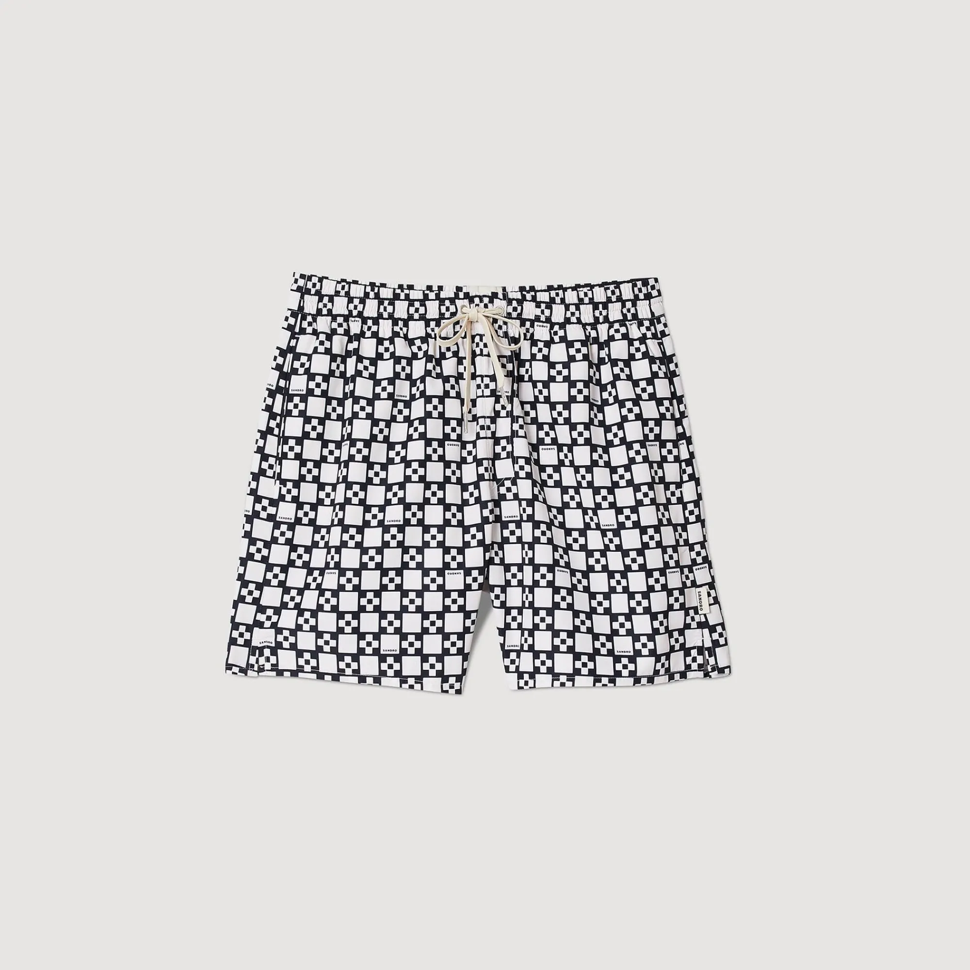 Maillots De Bain|Pantalons & Shorts*SANDRO Maillot De Bain Square Cross Ecru / Marine