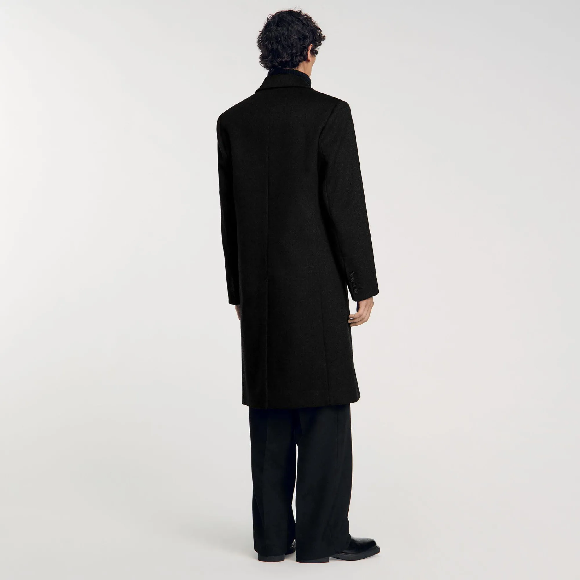 Manteaux & Blousons*SANDRO Manteau 3/4 Croisé Noir