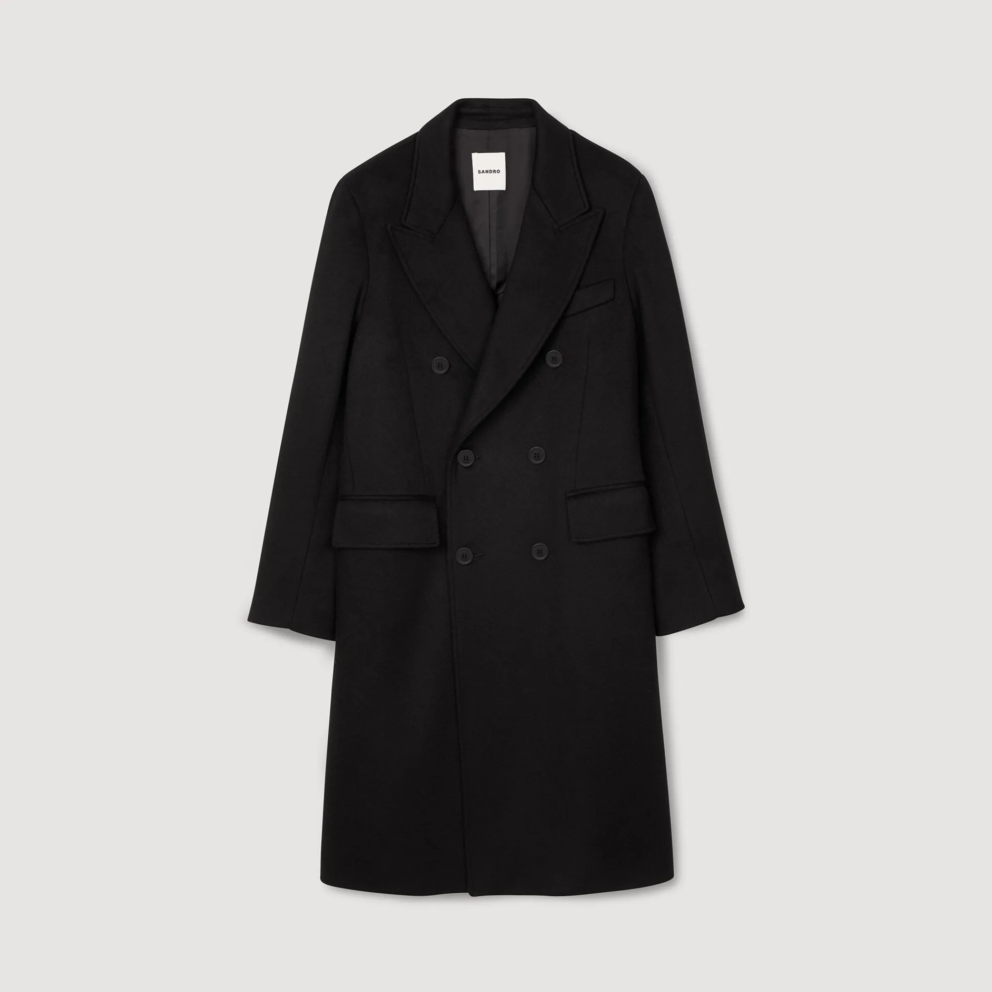 Manteaux & Blousons*SANDRO Manteau 3/4 Croisé Noir