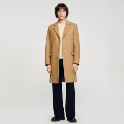 Manteaux & Blousons*SANDRO Manteau En Drap De Laine Beige