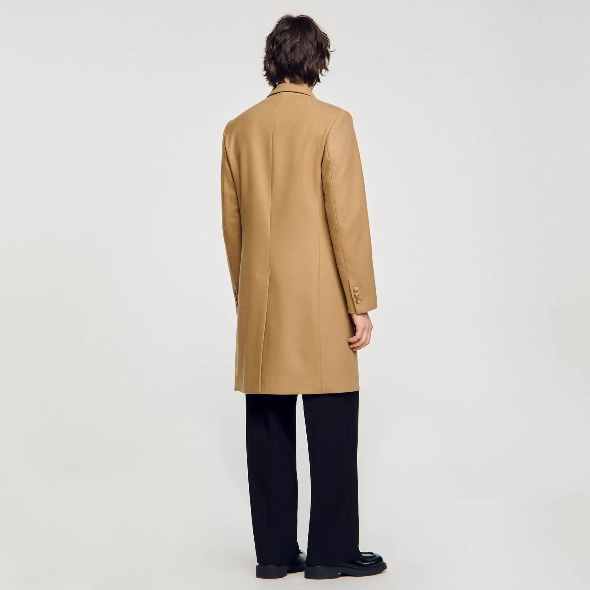 Manteaux & Blousons*SANDRO Manteau En Drap De Laine Beige