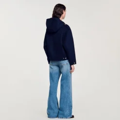 Manteaux*SANDRO Manteau En Laine Double Face Marine