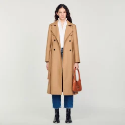 Manteaux*SANDRO Manteau Long Style Trench Camel