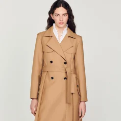 Manteaux*SANDRO Manteau Long Style Trench Camel