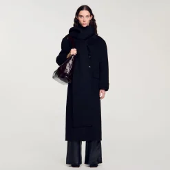 Manteaux*SANDRO Manteau Oversize En Laine Noir