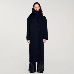Manteaux*SANDRO Manteau Oversize En Laine Noir