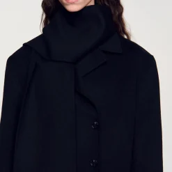 Manteaux*SANDRO Manteau Oversize En Laine Noir
