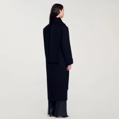 Manteaux*SANDRO Manteau Oversize En Laine Noir