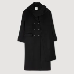 Manteaux*SANDRO Manteau Oversize En Laine Noir