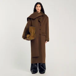 Manteaux*SANDRO Manteau Oversize En Laine Kaki