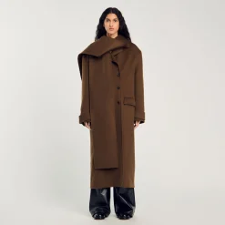 Manteaux*SANDRO Manteau Oversize En Laine Kaki