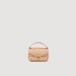 Sacs Porté Épaule|Sacs À Bandoulière*SANDRO Mini Sac YZA En Cuir Irisé Matelassé Rose
