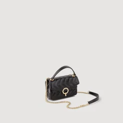Sacs Porté Épaule|Mini Sacs*SANDRO Mini Sac Yza En Cuir Lisse Noir