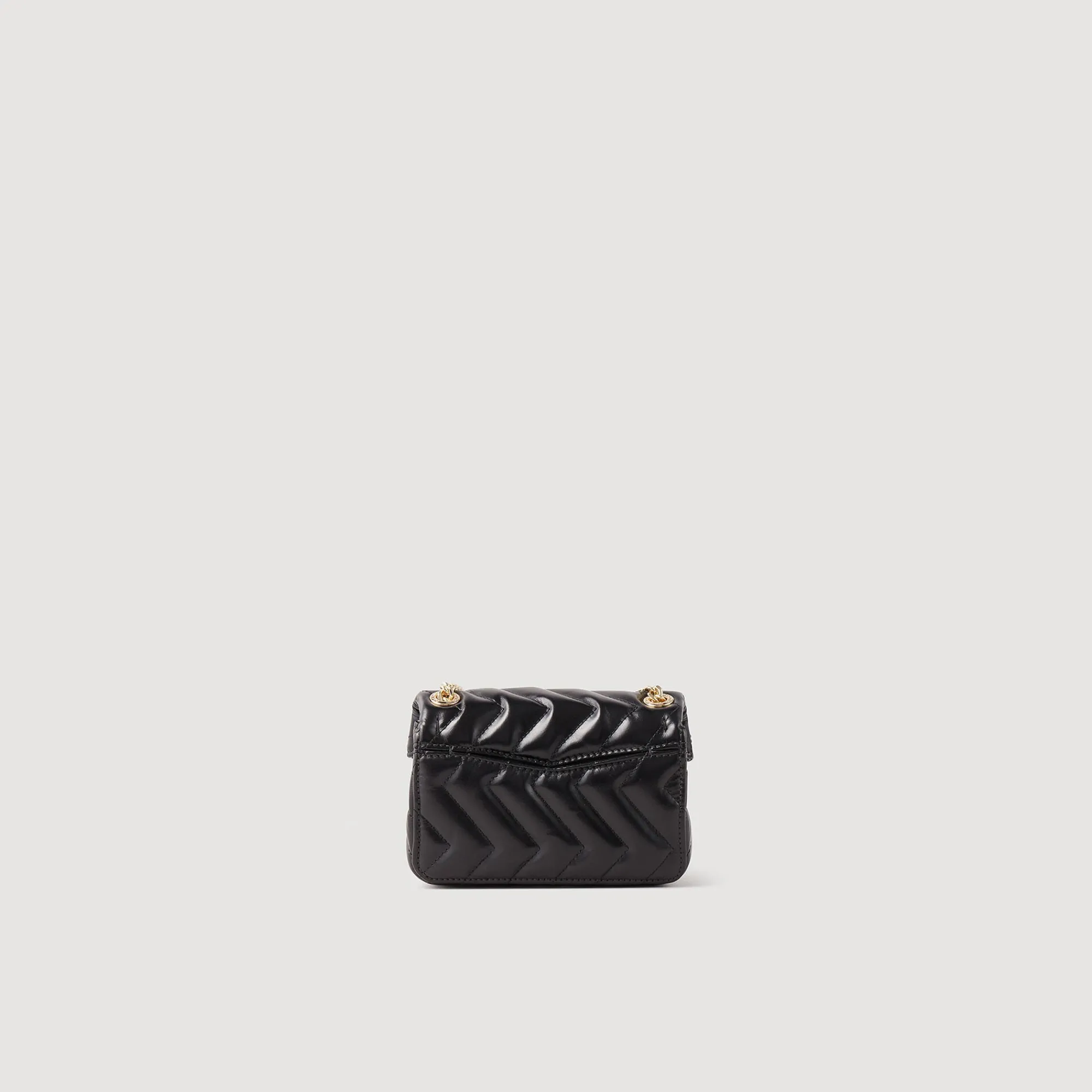 Sacs Porté Épaule|Mini Sacs*SANDRO Mini Sac Yza En Cuir Lisse Noir