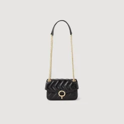 Sacs Porté Épaule|Mini Sacs*SANDRO Mini Sac Yza En Cuir Lisse Noir