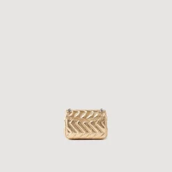 Sacs Porté Épaule|Mini Sacs*SANDRO Mini Sac Yza En Cuir Métallisé Doré