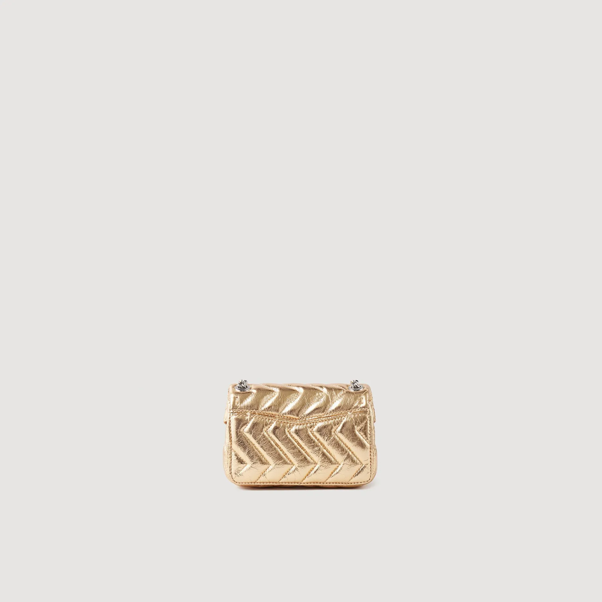 Sacs Porté Épaule|Mini Sacs*SANDRO Mini Sac Yza En Cuir Métallisé Doré