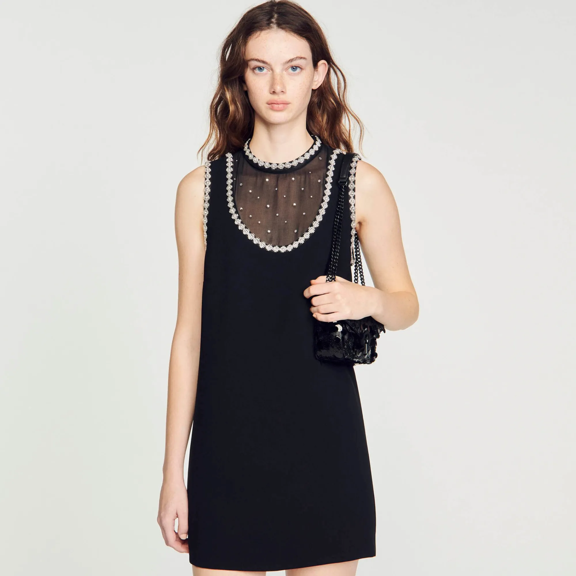 Sacs Porté Épaule|Mini Sacs*SANDRO Mini Sac Yza Sequins Noir