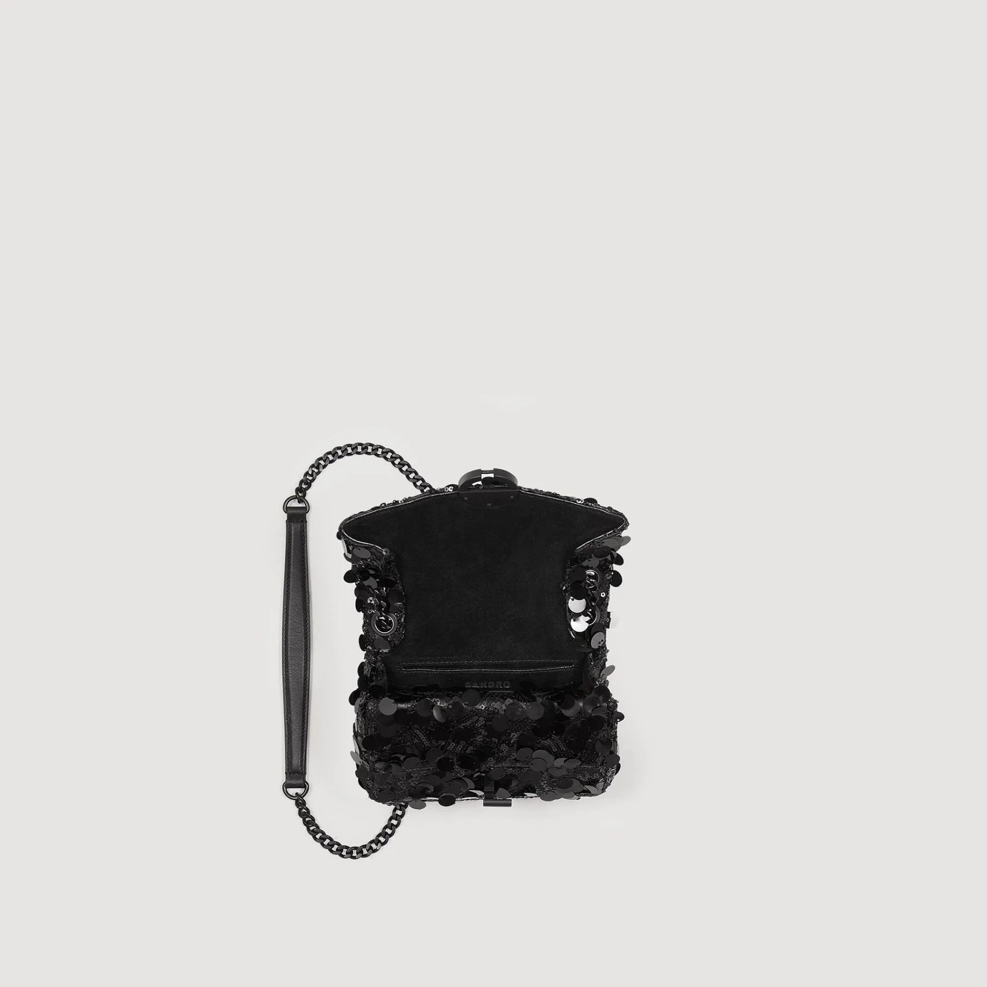 Sacs Porté Épaule|Mini Sacs*SANDRO Mini Sac Yza Sequins Noir