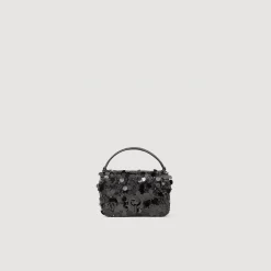 Sacs Porté Épaule|Mini Sacs*SANDRO Mini Sac Yza Sequins Noir
