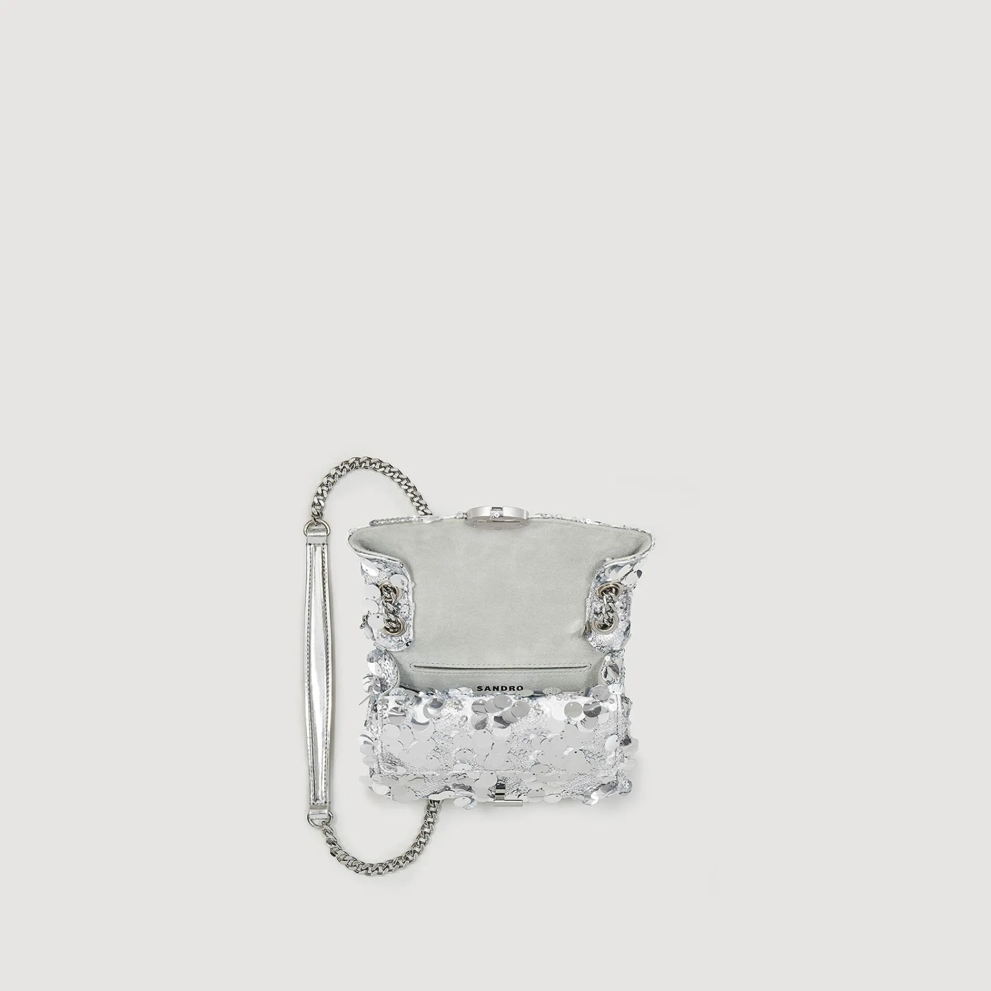 Sacs Porté Épaule|Mini Sacs*SANDRO Mini Sac Yza Sequins Argent