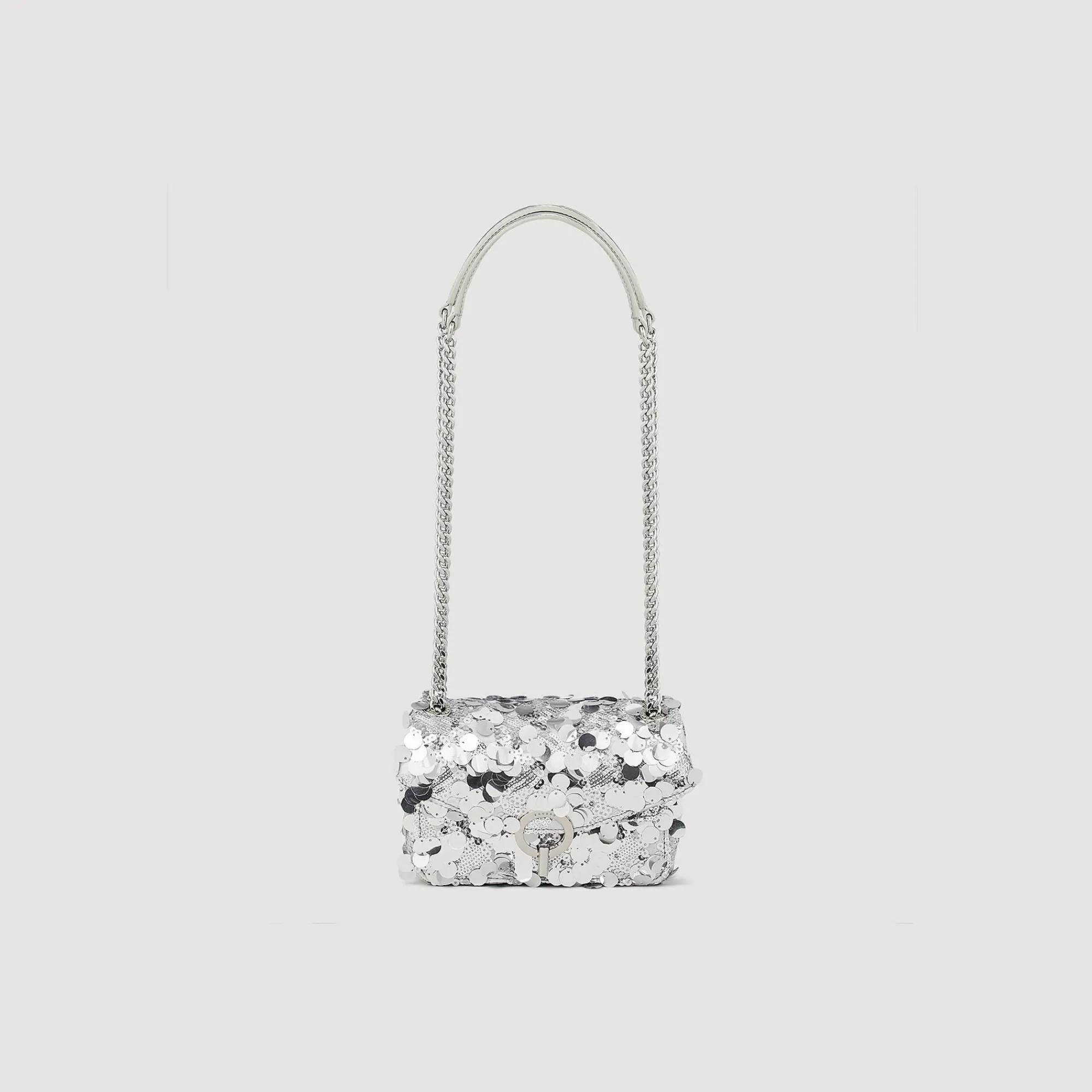 Sacs Porté Épaule|Mini Sacs*SANDRO Mini Sac Yza Sequins Argent