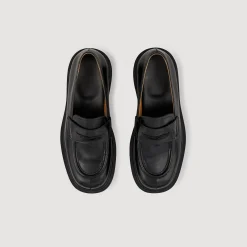Chaussures De Ville*SANDRO Mocassins En Cuir Glacé Noir