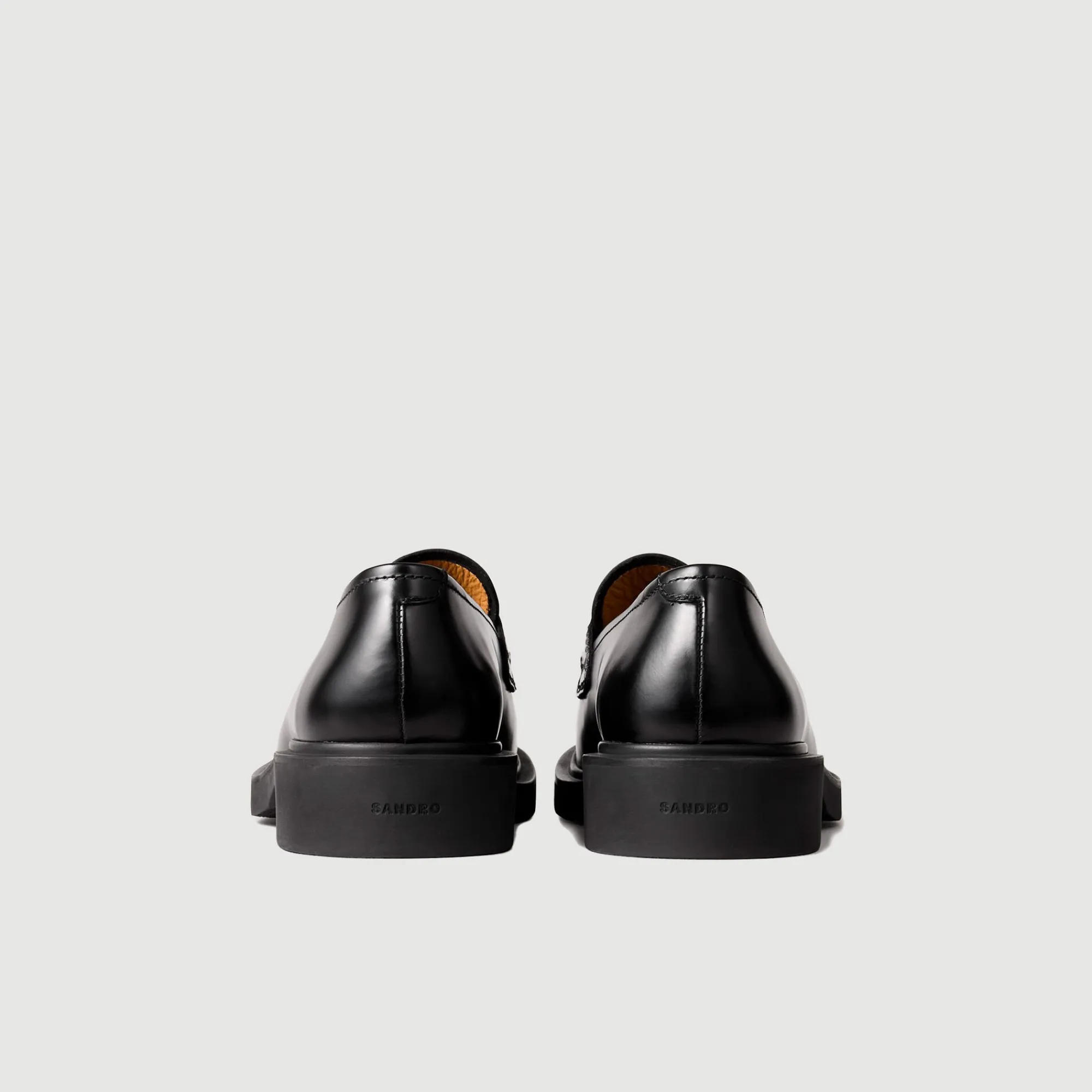 Chaussures De Ville*SANDRO Mocassins En Cuir Glacé Noir