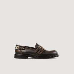 Mocassins & Mules*SANDRO Mocassins En Cuir Patiné Marron
