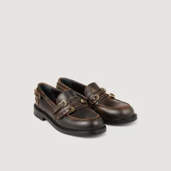 Mocassins & Mules*SANDRO Mocassins En Cuir Patiné Marron