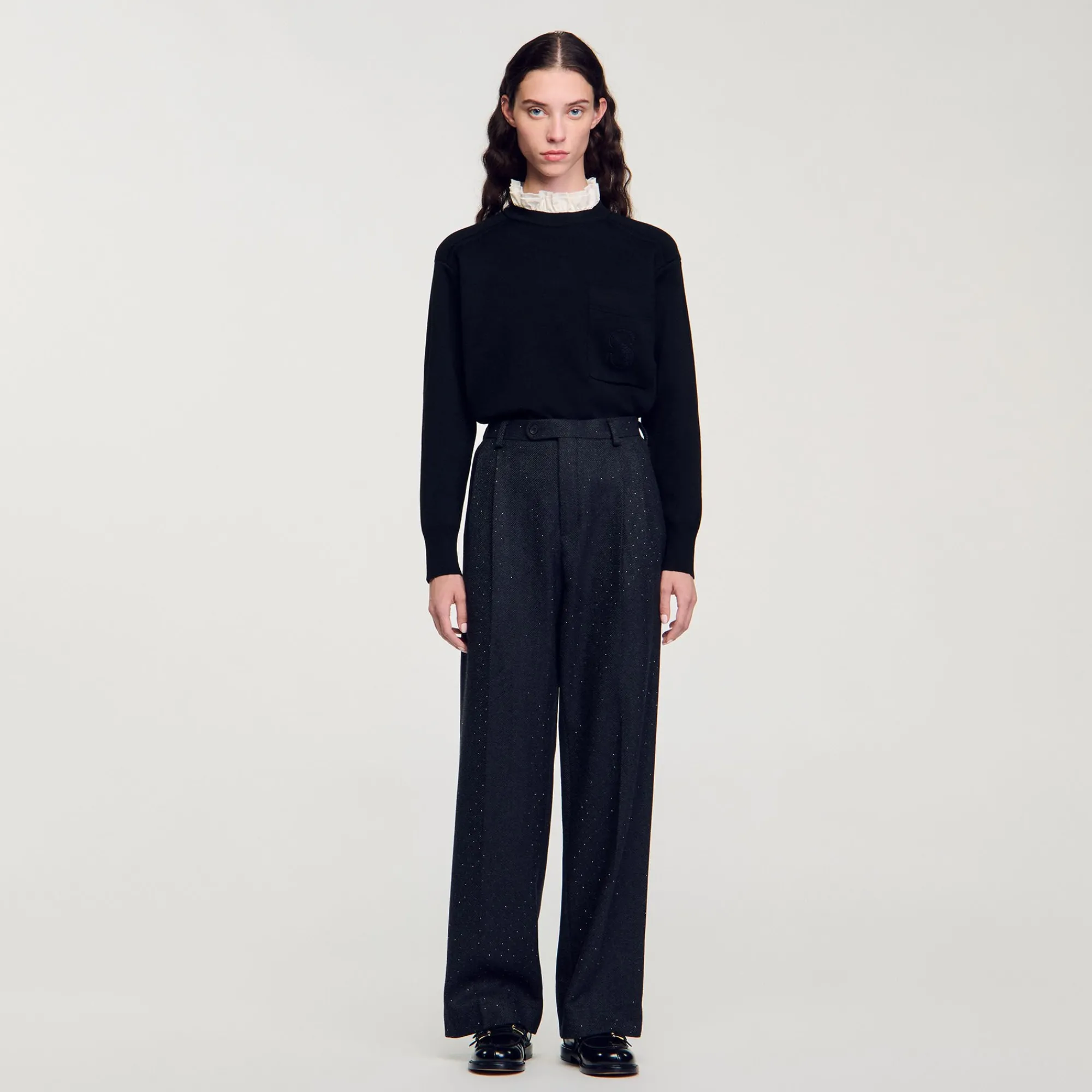 Ensembles|Pantalons & Jeans*SANDRO Pantalon à Rayures Gris Foncé