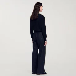 Ensembles|Pantalons & Jeans*SANDRO Pantalon à Rayures Gris Foncé