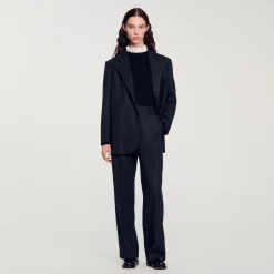 Ensembles|Pantalons & Jeans*SANDRO Pantalon à Rayures Gris Foncé